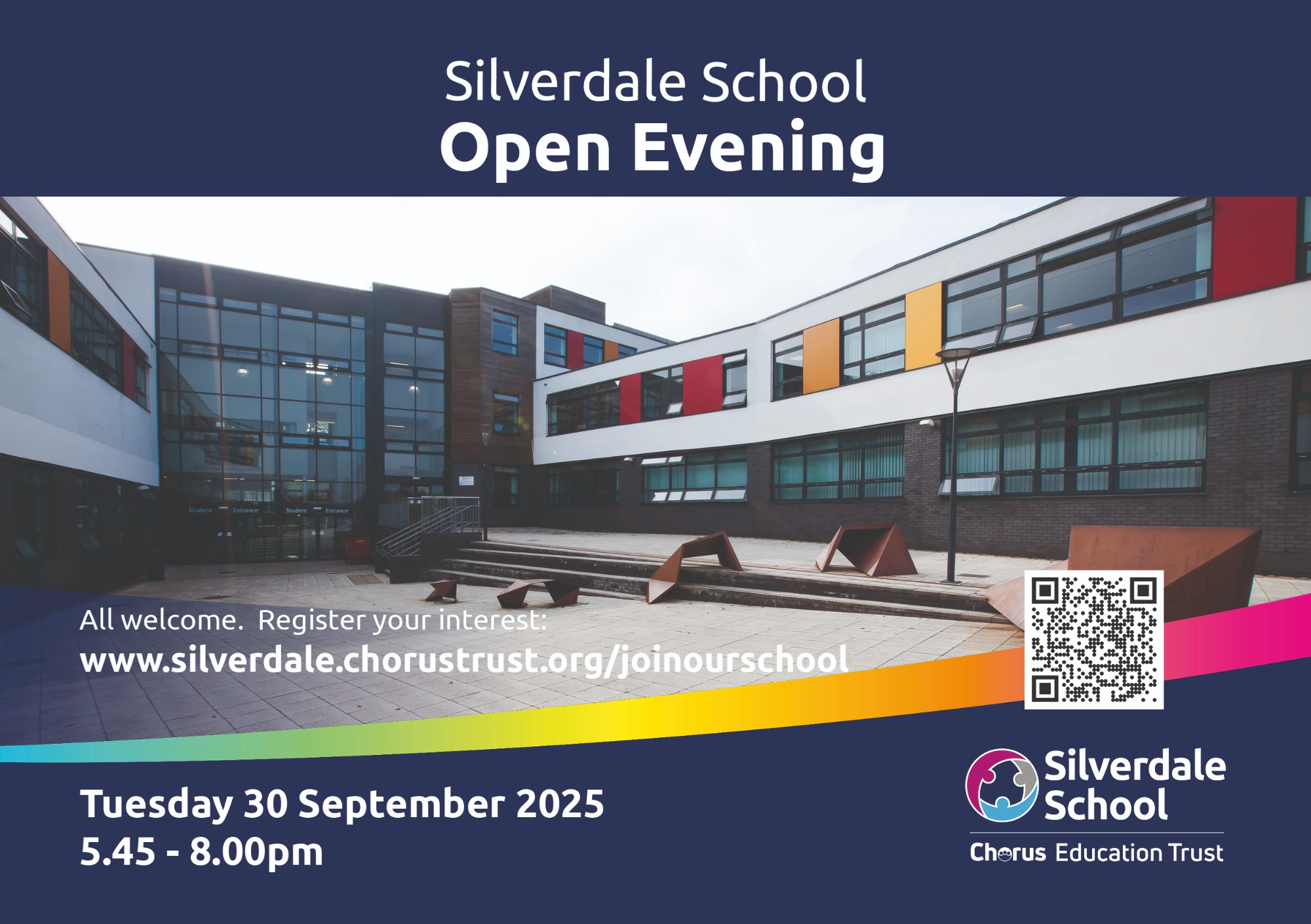 Advert for Year 6 open evening, Tuesday 30 September, 5.45 to 8pm