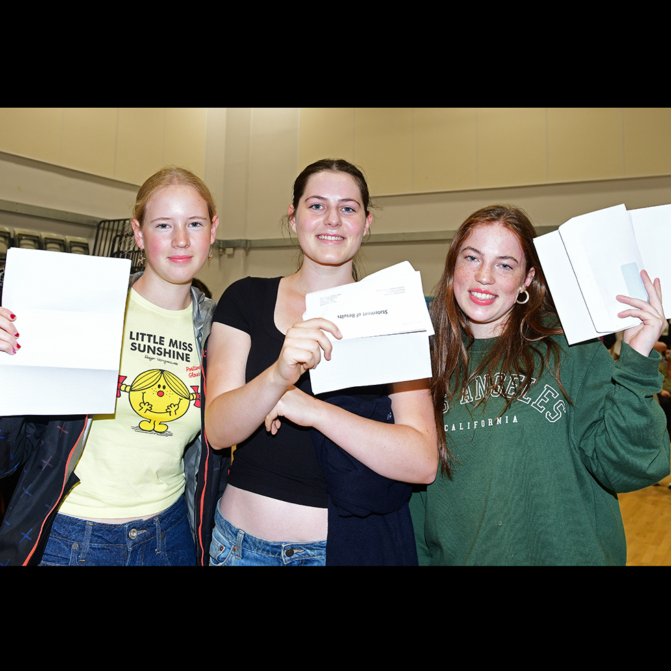 Image of students receiving exam results
