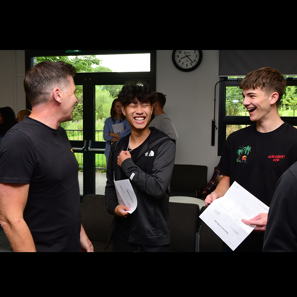 Image of student receiving exam results