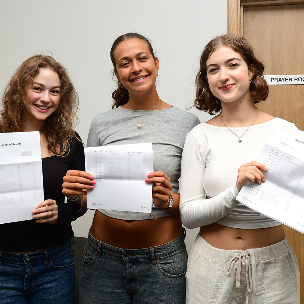 Image of student receiving exam results