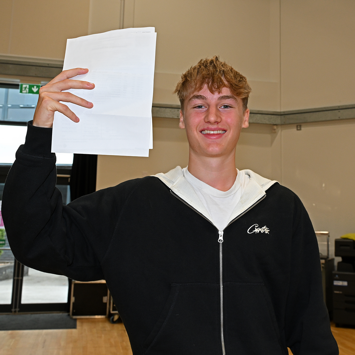 Students receiving their exam results